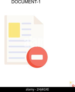 Document-1 icône vecteur simple.Modèle de conception de symbole d'illustration pour élément d'interface utilisateur Web mobile. Illustration de Vecteur