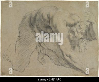 Crawling Homme Figure (Etude pour Cacus) 1593 Annibale Carracci Italien.Figure masculine rampante (étude pour Cacus) 338414 Banque D'Images