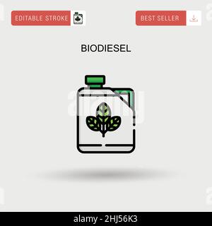 Icône de vecteur simple de biodiesel. Illustration de Vecteur