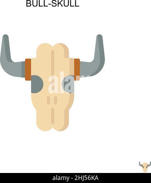 Icône vecteur simple Bull-crâne.Modèle de conception de symbole d'illustration pour élément d'interface utilisateur Web mobile. Illustration de Vecteur