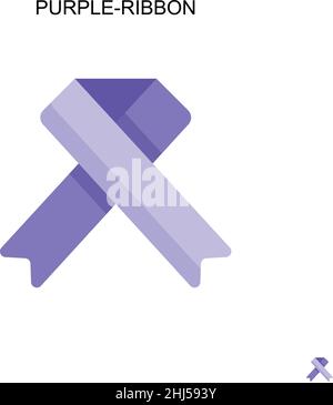 Icône de vecteur simple ruban violet.Modèle de conception de symbole d'illustration pour élément d'interface utilisateur Web mobile. Illustration de Vecteur