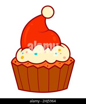 Dessin animé de Noël clip art gâteau de Noël illustration clipart Banque D'Images