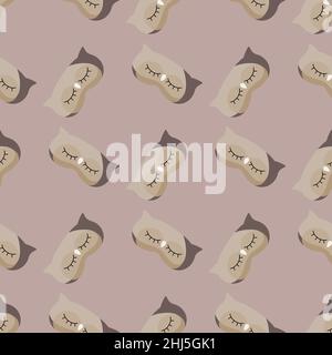 Motif géométrique sans couture de couleur marron hibou sur fond marron clair.Élément de conception graphique pour enfants à différentes fins.Illustration vectorielle plate Illustration de Vecteur