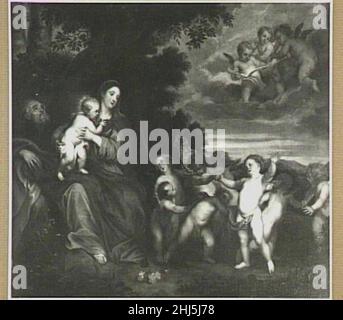 Studio d'Anthony van Dyck - le reste sur le vol en Égypte avec des anges dansants, ca.1630. Banque D'Images