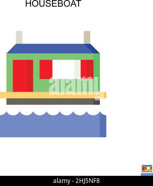 Icône de vecteur simple de Péniche.Modèle de conception de symbole d'illustration pour élément d'interface utilisateur Web mobile. Illustration de Vecteur