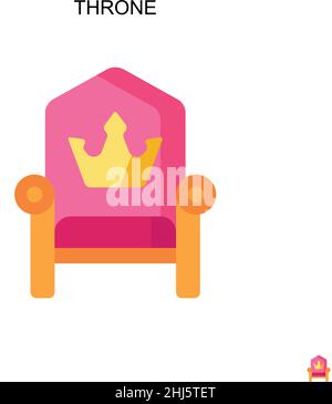 Icône de vecteur simple Throne.Modèle de conception de symbole d'illustration pour élément d'interface utilisateur Web mobile. Illustration de Vecteur