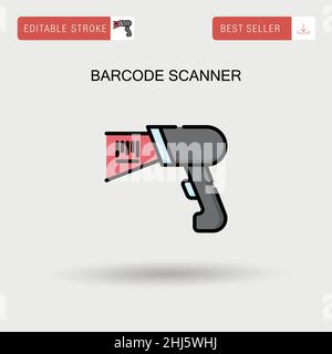 Icône de vecteur simple du lecteur de codes-barres. Illustration de Vecteur