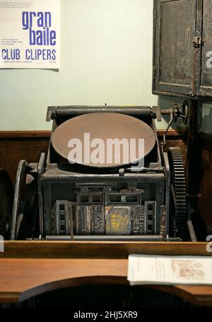 Juan Oller imprimerie dans les vieilles boutiques de Calaf dans la région de la province d'Anoia de Barcelone, Catalogne, Espagne Banque D'Images