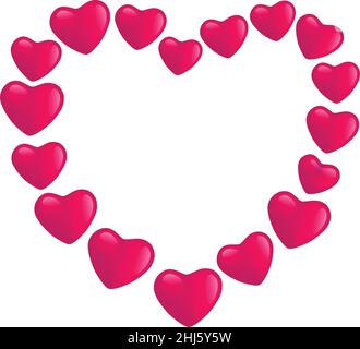 Composition icône en forme de coeur, élément de conception de la Saint-Valentin Illustration de Vecteur