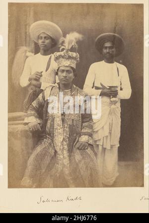 Suliman Kudr, fils d'Umjud allié Shah, et deux servants attribués à Felice Beato. Banque D'Images