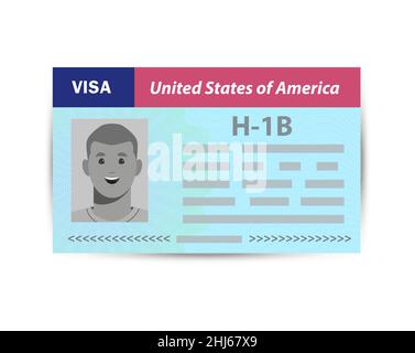 H1B Visa USA pour employer temporairement des travailleurs étrangers dans des professions spécialisées.Document d'immigration.Illustration du modèle vectoriel dans Passport. Illustration de Vecteur