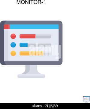 Icône de vecteur simple Monitor-1.Modèle de conception de symbole d'illustration pour élément d'interface utilisateur Web mobile. Illustration de Vecteur