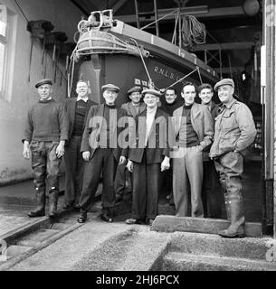 Équipe de Great Yarmouth et de Gorleston Lifeboat.6th novembre 1959. Banque D'Images