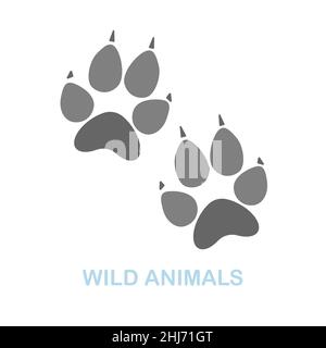 Icône plate Wild Animals.Panneau d'élément coloré de la collection d'animaux sauvages.Symbole d'icône Flat Wild Animals pour la conception de sites Web, les infographies et bien plus encore. Illustration de Vecteur