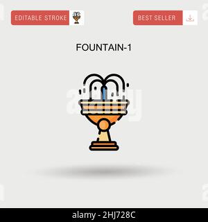 Icône vectorielle simple Fountain-1. Illustration de Vecteur