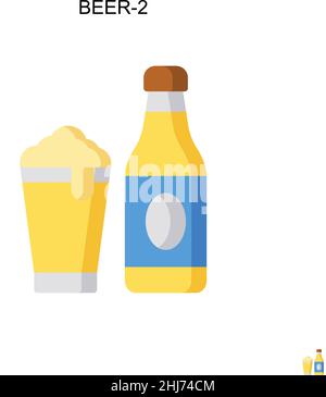 Beer-2 icône vecteur simple.Modèle de conception de symbole d'illustration pour élément d'interface utilisateur Web mobile. Illustration de Vecteur