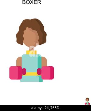 Icône de vecteur simple de boxer.Modèle de conception de symbole d'illustration pour élément d'interface utilisateur Web mobile. Illustration de Vecteur