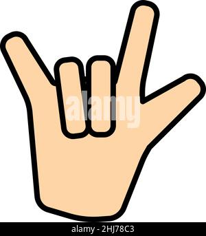 Icône Rock Hand. Contour gras modifiable avec Color Fill Design. Illustration vectorielle. Illustration de Vecteur