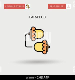 Icône de vecteur simple de bouchon d'oreille. Illustration de Vecteur