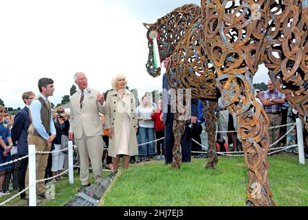 Le Prince Charles et la Duchesse de Cornouailles visitent le Royal Welsh Show à Llanelwedd le 22nd juillet 2019, dans le cadre de sa visite d'été au pays de Galles.PRI Banque D'Images