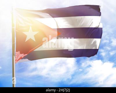 Drapeau de Cuba. Banque D'Images