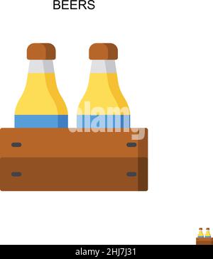 Icône vecteur simple Beers.Modèle de conception de symbole d'illustration pour élément d'interface utilisateur Web mobile. Illustration de Vecteur