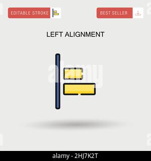 Icône de vecteur simple d'alignement à gauche. Illustration de Vecteur