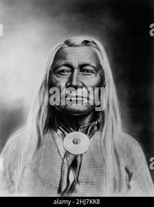 Washakie, chef du portrait de Shoshones. Photo antique et vintage - amérindien / indien / américain indien. Rose & Hopkins, photographe c 1900. Banque D'Images