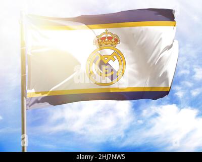 Drapeau du Real Madrid Banque D'Images