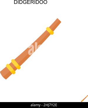 Didgeridoo simple vecteur icône.Modèle de conception de symbole d'illustration pour élément d'interface utilisateur Web mobile. Illustration de Vecteur