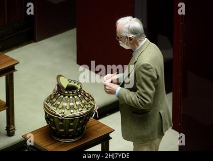 Italie, Rome, 26 janvier 2022 : Parlement italien, Chambre des députés.Troisième vote pour l'élection du Président italien de la République en photo : Renzo Piano photo © Fabio Cimaglia/Sintesi/Alamy Live News Banque D'Images