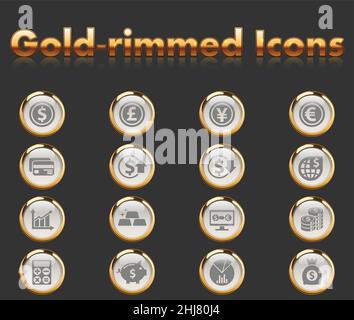 Service de Change Icon Set Illustration de Vecteur