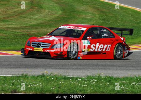 Circuit de Mugello, Italie 2 mai 2008 : Gary Paffett en action avec AMG Mercedes C-Klasse 2007 de l'équipe de sports automobiles Persson pendant la course de DTM à Mugello CIR Banque D'Images