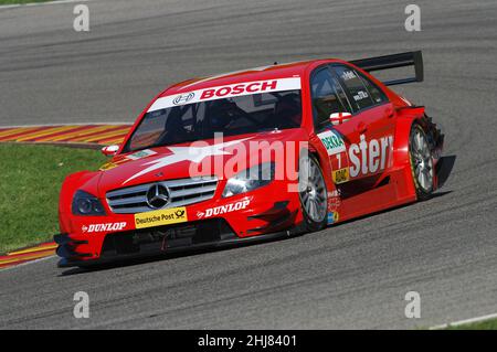 Circuit de Mugello, Italie 2 mai 2008 : Gary Paffett en action avec AMG Mercedes C-Klasse 2007 de l'équipe de sports automobiles Persson pendant la course de DTM à Mugello CIR Banque D'Images