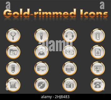 jeu d’icônes de bureau Illustration de Vecteur