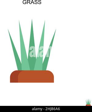 Icône de vecteur simple herbe.Modèle de conception de symbole d'illustration pour élément d'interface utilisateur Web mobile. Illustration de Vecteur