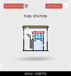 Icône de vecteur simple de station-service. Illustration de Vecteur