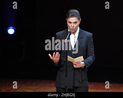 La princesse Victoria assiste à la remise de bourses de la Fondation Micael Bindefeld à la mémoire de l'Holocauste, Théâtre dramatique royal, Stockholm Foto Claudio Bresciani / TT kod 10090 Banque D'Images