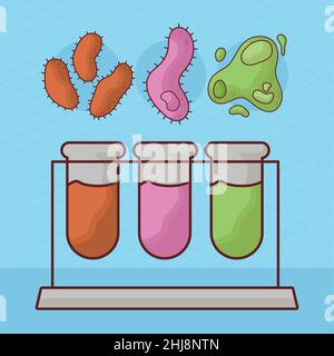 affiche des flacons de laboratoire Illustration de Vecteur