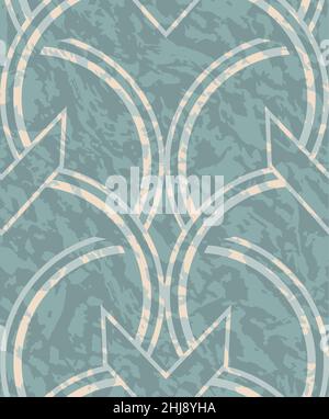 Motif Art déco sans couture avec effet marbre grunge. Décoration rétro. Motif géométrique abstrait bleu vectoriel Illustration de Vecteur