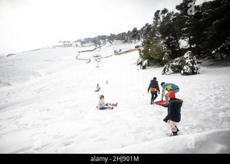 La tempête d'Elpis couvre Jérusalem avec de la neige Banque D'Images