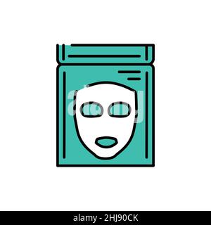 Icône de ligne de couleur de masque de visage alginate.Produit cosmétique.Pictogramme pour page Web, application mobile, Promo. Illustration de Vecteur