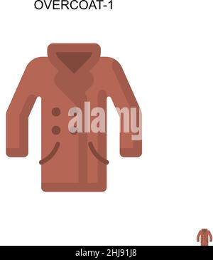 Overcoat-1 icône de vecteur simple.Modèle de conception de symbole d'illustration pour élément d'interface utilisateur Web mobile. Illustration de Vecteur