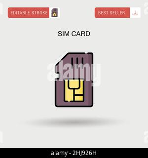 Icône de vecteur simple de la carte SIM. Illustration de Vecteur