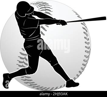 Joueur de baseball - vecteur silhouette Illustration de Vecteur