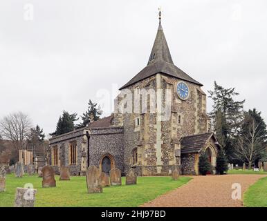 Église paroissiale de Saint-Michel et tous les Anges à Mickleham, Surrey Banque D'Images