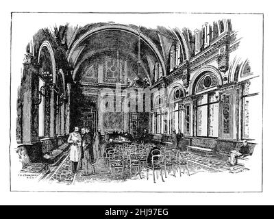 Illustration en noir et blanc; salle de conférence, Foreign Office, Whitehall, Londres vers 1893 Banque D'Images