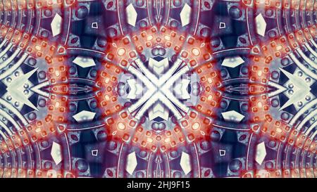 magnifique abstrait kaléidoscope métal techno fond de diverses formes géométriques Banque D'Images