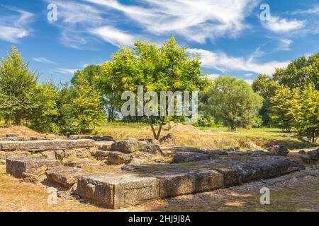 Le Parc archéologique de Dion, situé au pied du Mont Olympe, Grèce, Europe. Banque D'Images