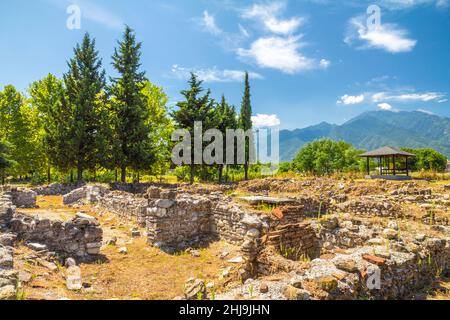 Le Parc archéologique de Dion, situé au pied du Mont Olympe, Grèce, Europe. Banque D'Images